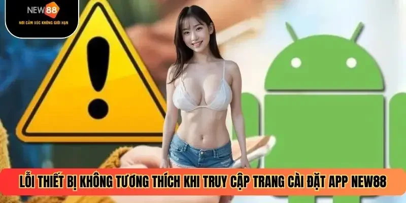Lỗi thiết bị không tương thích khi truy cập trang cài đặt app NEW88